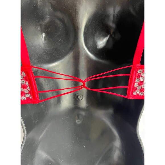 Victorias Secret Luxe Starburst Bra Unlined Demi Embroidered Front Closure 32D - Picture 6 of 9